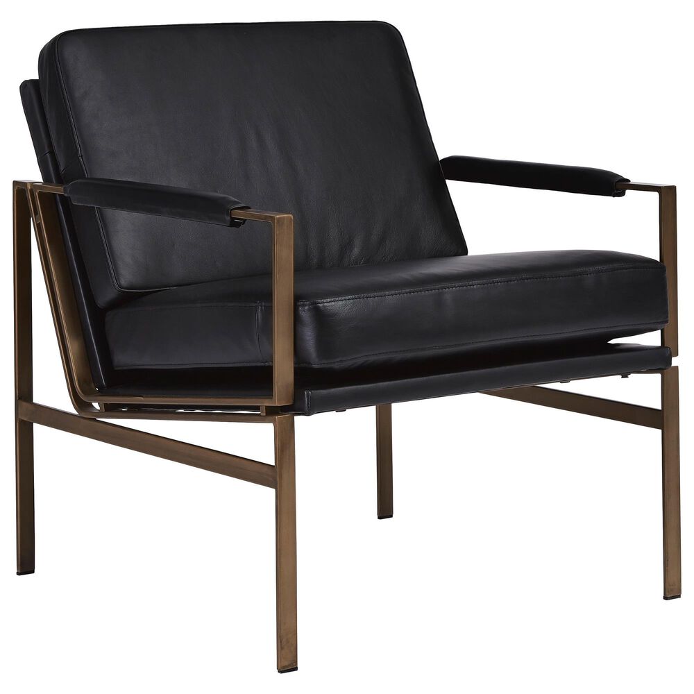 Ashley Puckman Leather Accent Chair in Black, , large