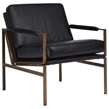 Ashley Puckman Leather Accent Chair in Black, , large