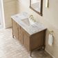 James Martin Kinnsden 48" Single Bathroom Vanity in Weathered Oak with 3 cm Carrara Marble Top and Rectangular Sink, , large
