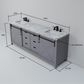 Lexora Home Marsyas 84" Double Bathroom Vanity in Dark Grey with White Carrara Marble Top and Rectangular Sinks, , large