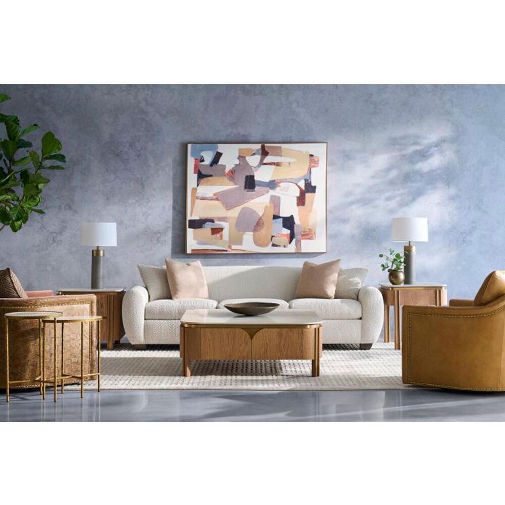 Fairfield Chair Portobello Cocktail Table in White, Light Brown and Brushed Brass, , large