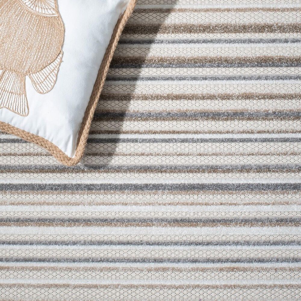 Safavieh Cabana CBN323B 4&#39;5&quot; x 6&#39;5&quot; Ivory and Grey Indoor/Outdoor Area Performance Rug, , large