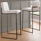 Lumisource Fuji High Back Barstool with Beige Fabric in Black (Set of 2), , large