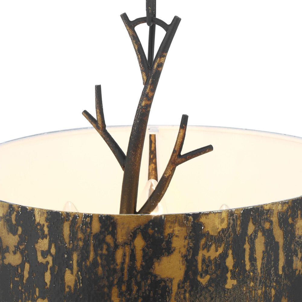 Golden Lighting Arboreal 3-Light Pendant in Antique Black, , large