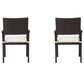 Hearth and Haven Rhode Island Rattan Dining Chair with White Cushion in Brown (Set of 2), , large