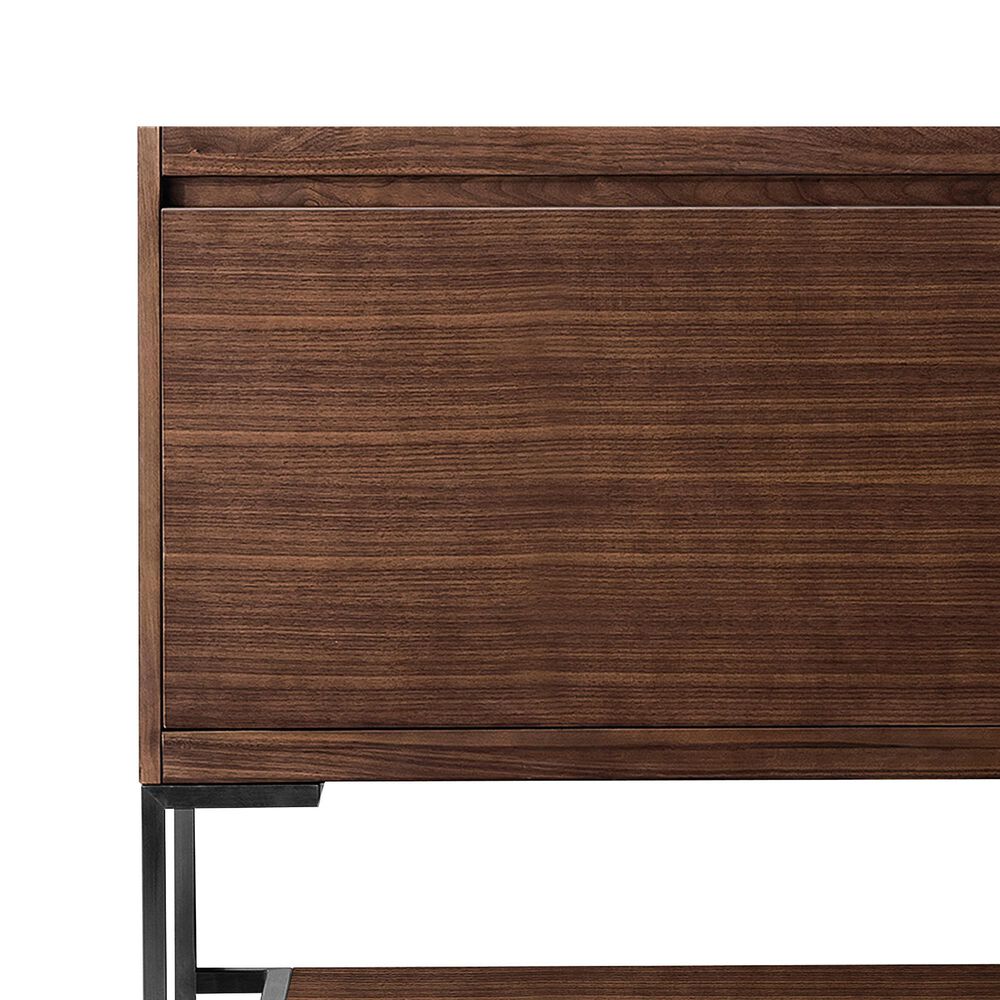 James Martin Vanities Mantova 35.4&quot; Single Vanity Cabinet in Mid-Century Walnut and Champagne Brass, , large