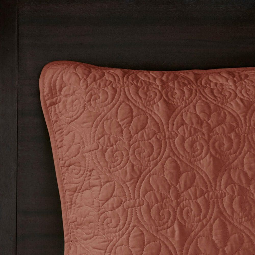 Hampton Park Quebec 3-Piece Full/Queen Quilt Set in Clay Red, , large