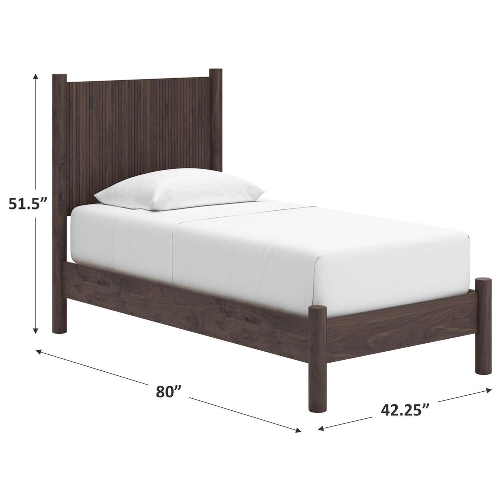 Ashley Pamytta Twin Panel Platform Bed in Rich Brown, , large