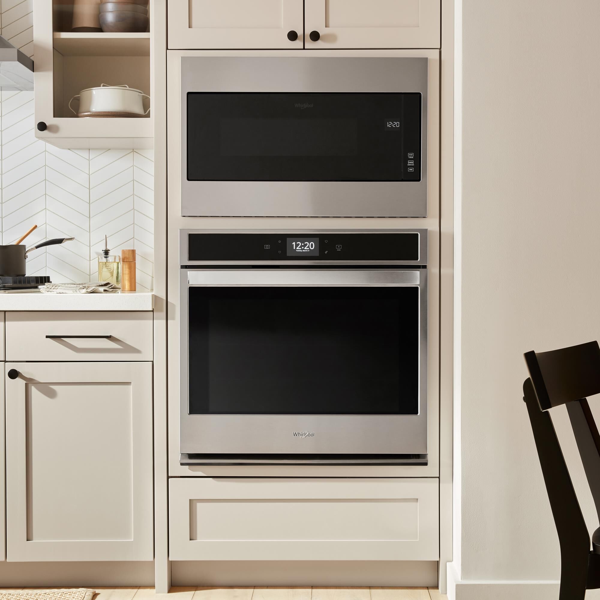 whirlpool 30 in microwave wall oven combo stainless steel