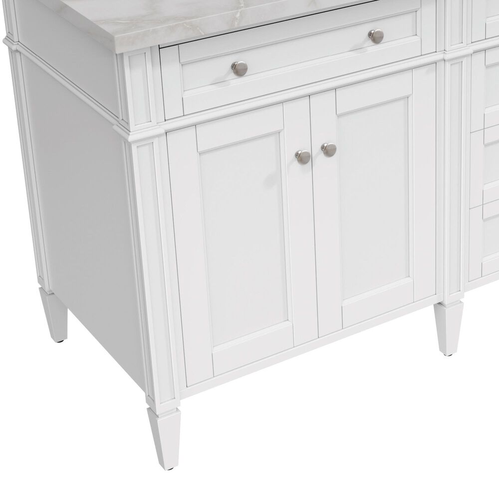 James Martin Vanities Brittany 72" Double Bathroom Vanity in Bright White with 3 cm Eternal Jasmine Pearl Silestone Top, Rectangular Sinks and FreePower Wireless Charger, , large