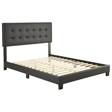Accent Roma Queen Upholstered Platform Bed in Black, , large
