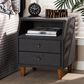 Baxton Studio Claverie 2-Drawer Nightstand in Charcoal, , large
