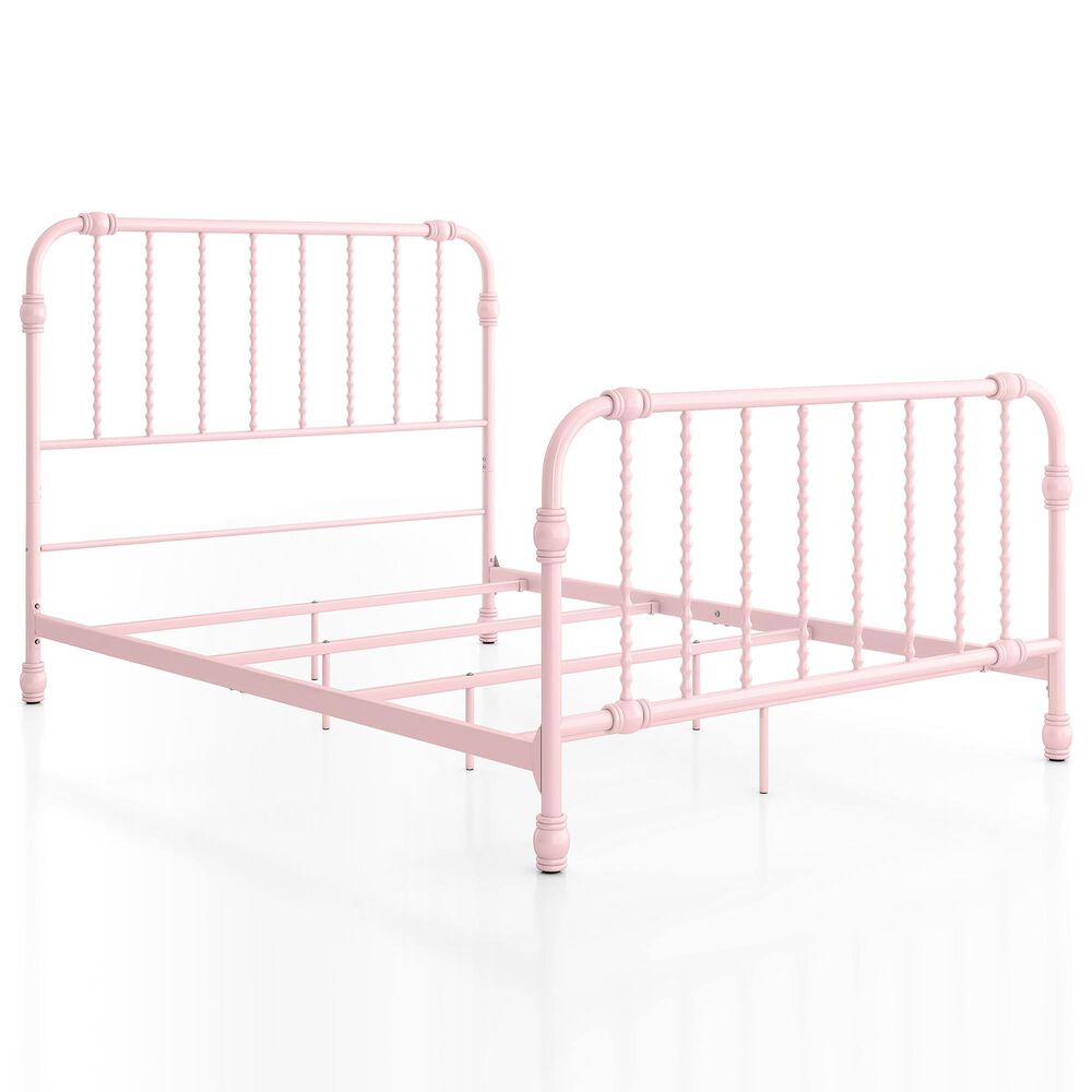 Furniture of America Wren Full Spindle Kids Bed in Pink, , large
