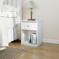 HOMLUX 1-Drawer Modern Nightstand with Knob Handle in Solid White, , large