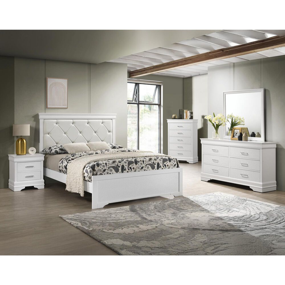 Crown Mark Amalia Dresser Mirror in White, , large