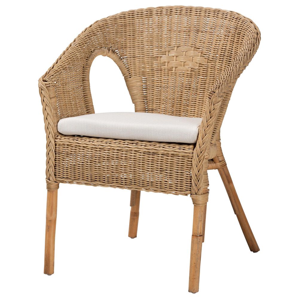 Baxton Studio Abbey Arm Chair in Natural Brown, , large