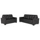 Ashley Barlin Mills Stationary Sofa and Loveseat Set in Carbon, , large