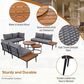 HOMLUX 6-Piece Outdoor Sectional Set in Gray, , large