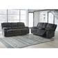 Ashley Draycoll Manual Reclining Sofa and Loveseat Set in Slate, , large