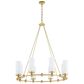 Quorum Lee Blvd 2.0 8 Light Chandelier in Aged Brass, , large