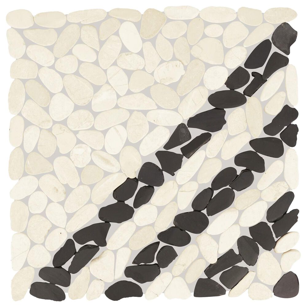 Dal-Tile Pebble Oasis Icicle 12&quot; x 12&quot; Striped Natural Stone Mosaic Sheet, , large