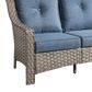 HOMLUX Outdoor Wicker Conversation Sofa in Denim Blue, , large