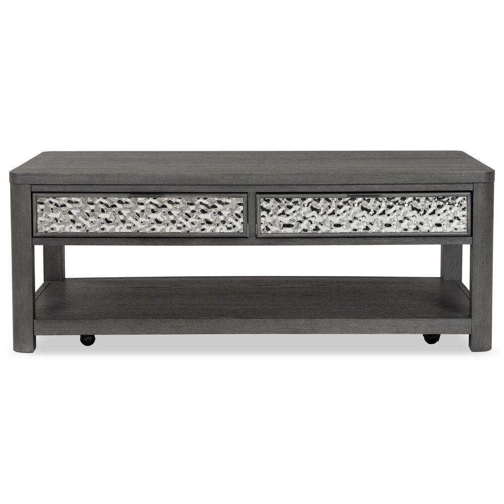 Furniture of America Piez Coffee Table in Ash Gray and Stainless Steel, , large