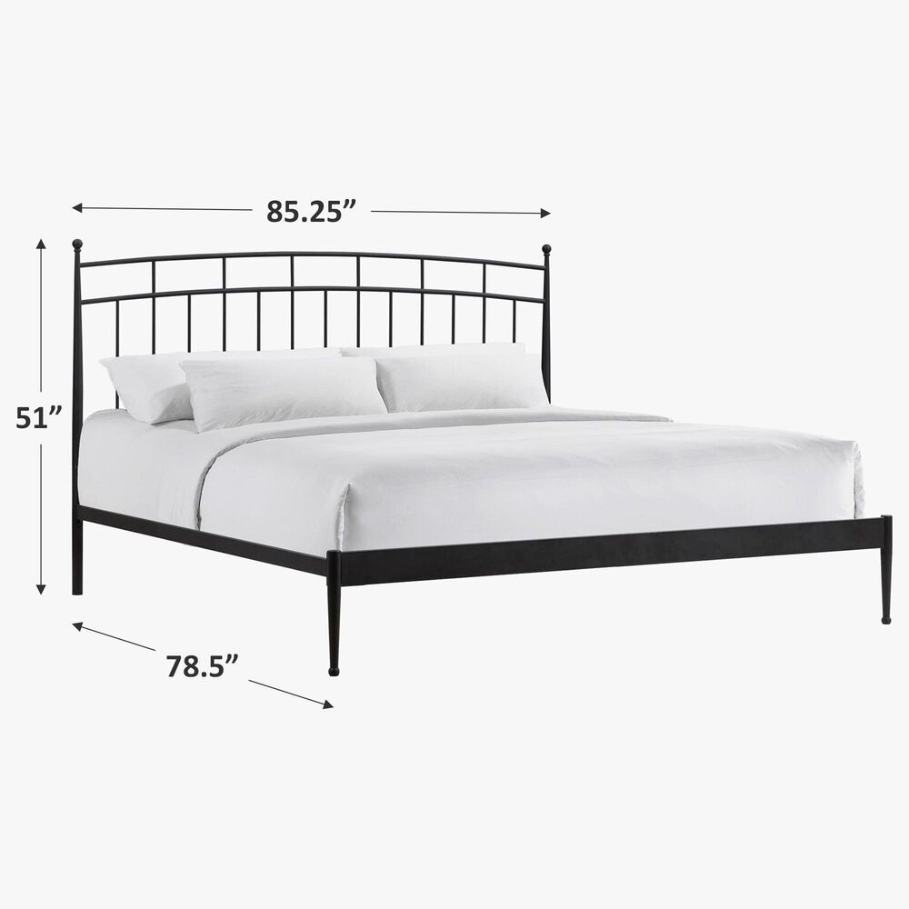 Hawthorne Furniture Traditional King Metal Panel Bed in Matte, , large