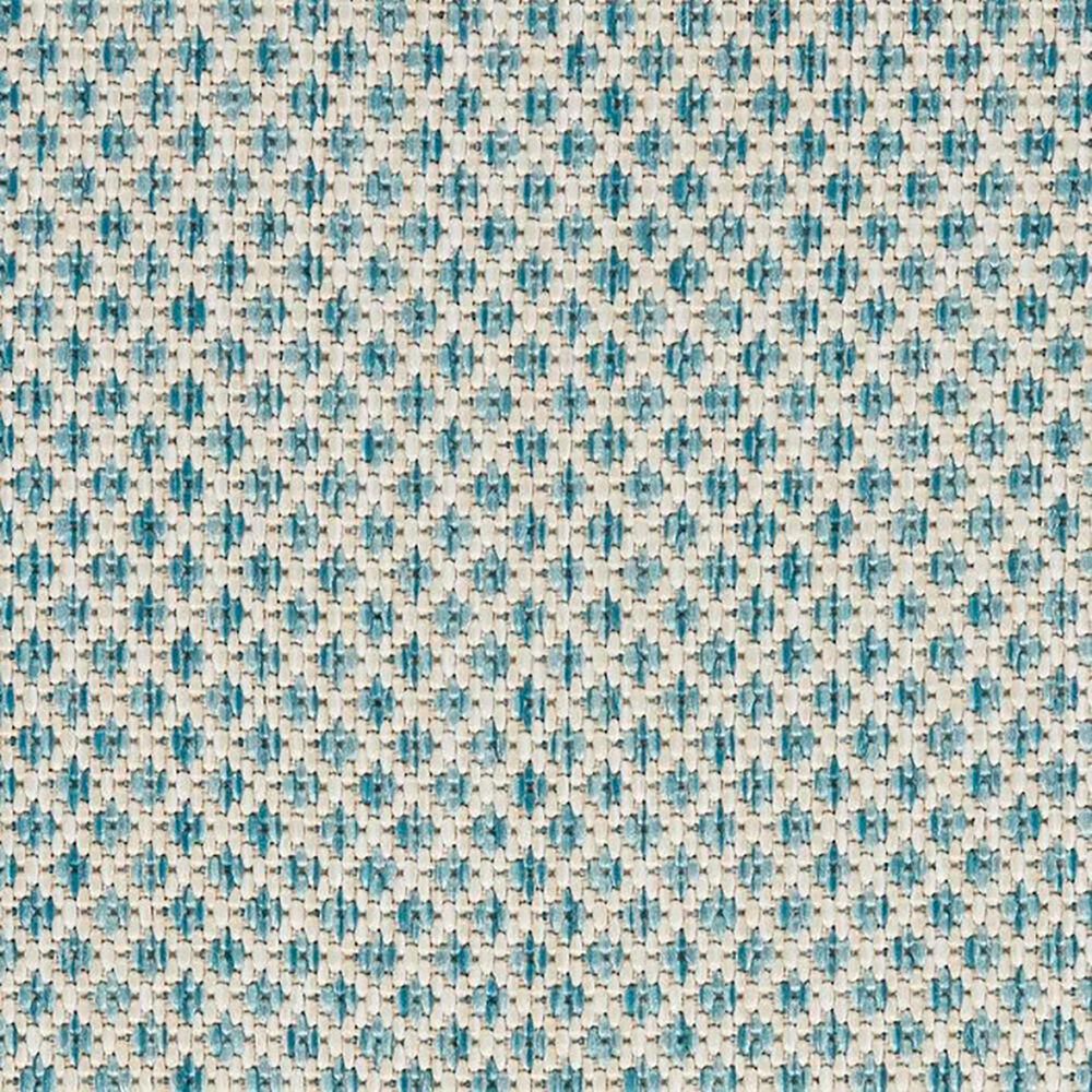 Nourison Courtyard Ivory and Aqua 4&#39; Square Indoor/Outdoor Area Rug, , large