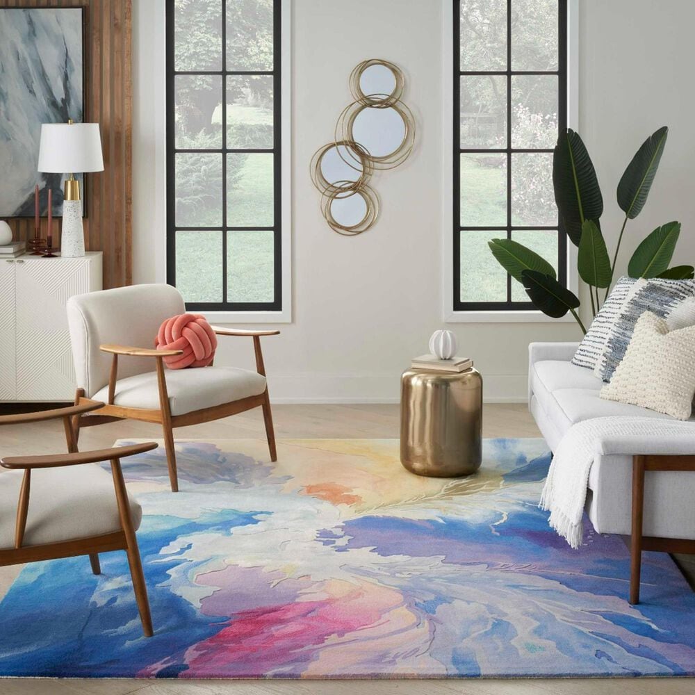 Nourison Prismatic PRS37 Blue and Multicolor 9&#39;9&quot; x 13&#39;9&quot; Area Rug, , large