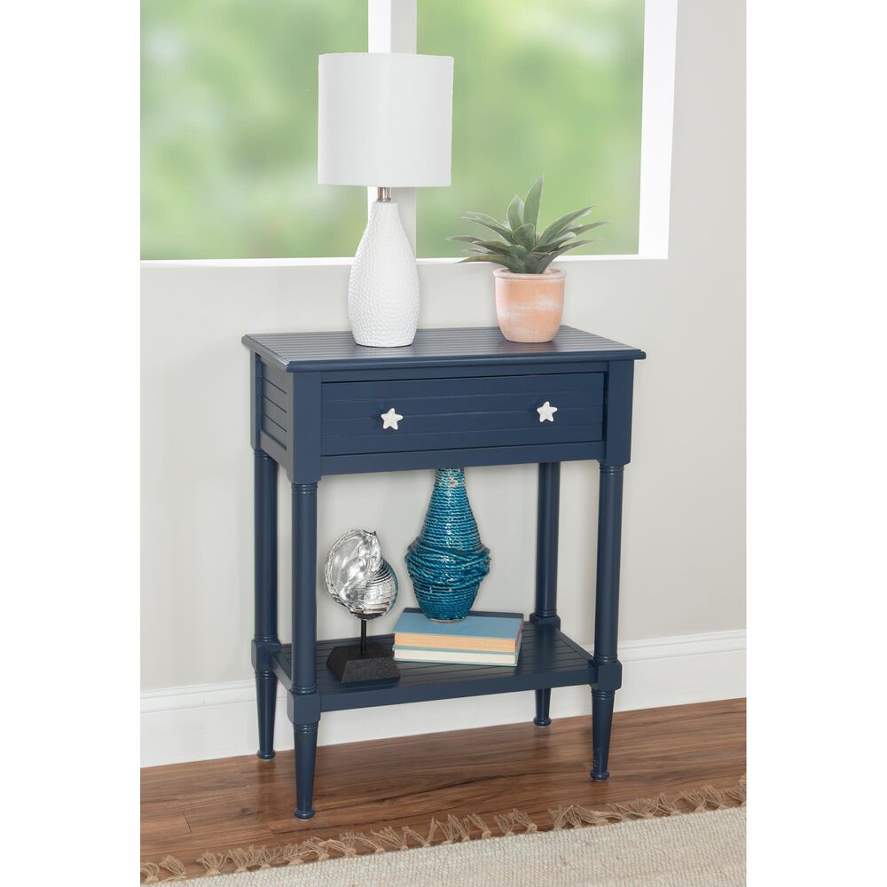 Linon Home Decor Seaboard Accent Table in Navy, , large