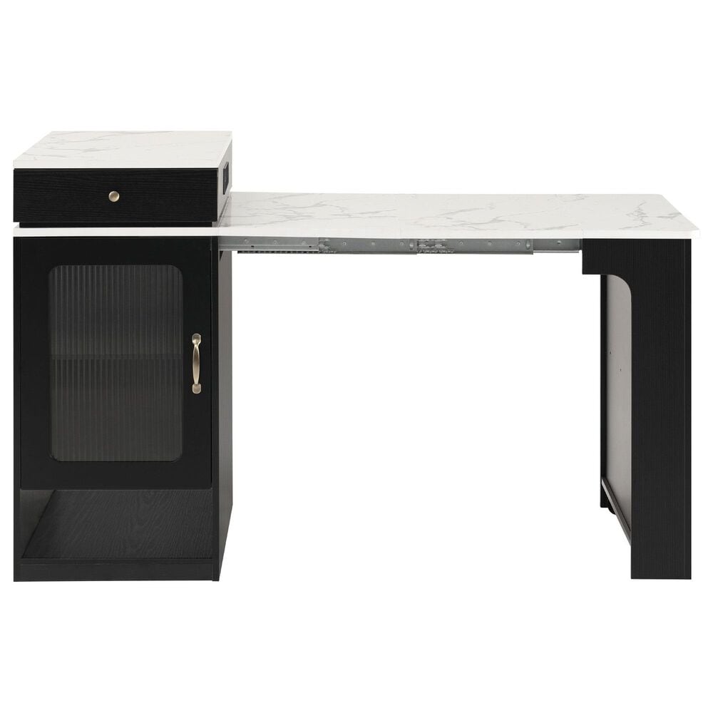 HOMLUX 60" Kitchen Island in Black, , large