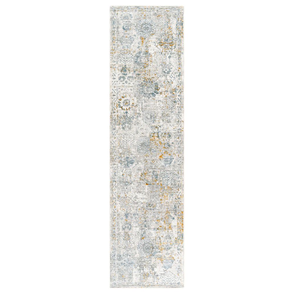 Surya Dresden DRE-2323 Medium Gray, Gray, White, Denim, Mustard and Light Slate 2"7" x 10" Runner, , large