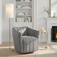 LumiSource Finley Swivel Accent Chair in Grey, , large