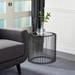 Maple and Jade Open Wire Frame End Table in Matte Black, , large