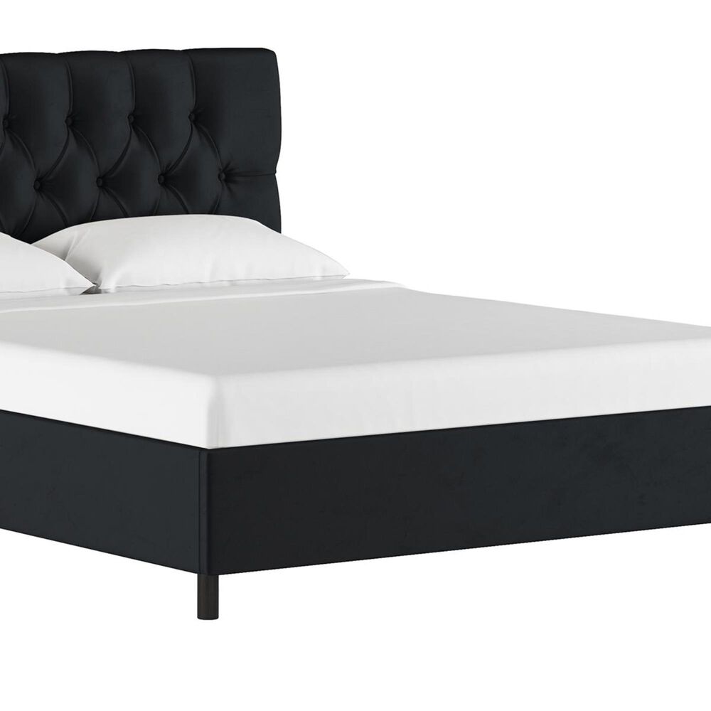 Skyline Furniture California King Platform Bed in Velvet Black NFM