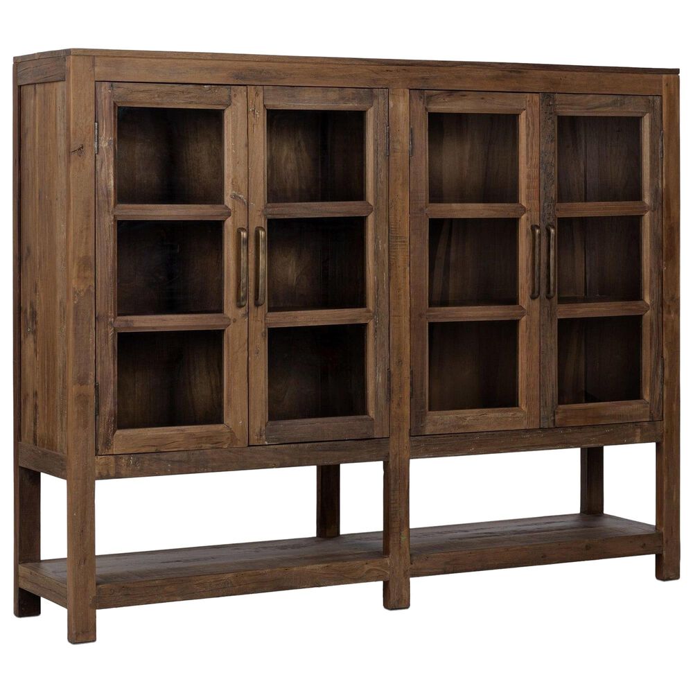 Classic Home Kharga 4-Door Display Cabinet in Natural, , large
