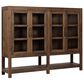 Classic Home Kharga 4-Door Display Cabinet in Natural, , large