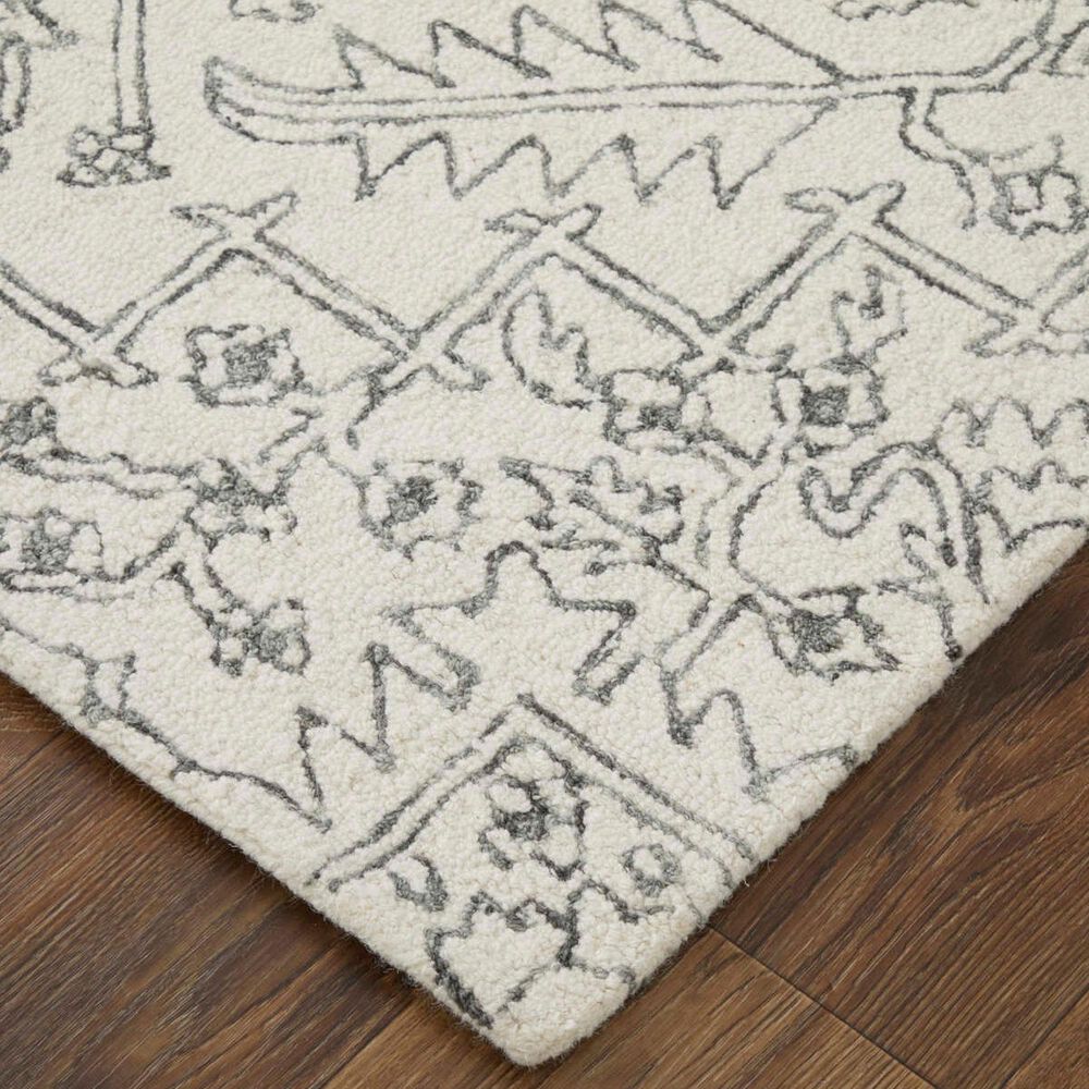 Feizy Belfort Ivory and Charcoal 12&#39; x 15&#39; Area Rug, , large