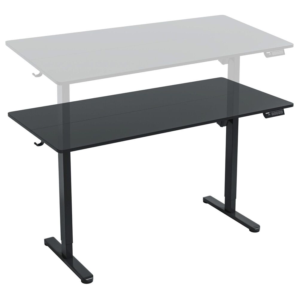 Rta Products Llc Zenith Electric Height Adjustable Sit-to-Stand Desk in Black, , large