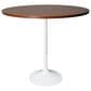 Leisuremod LeisureMod Verve Collection Modern Bar Height Table White Base with 48 Round Cognac Brown MDF Top, , large