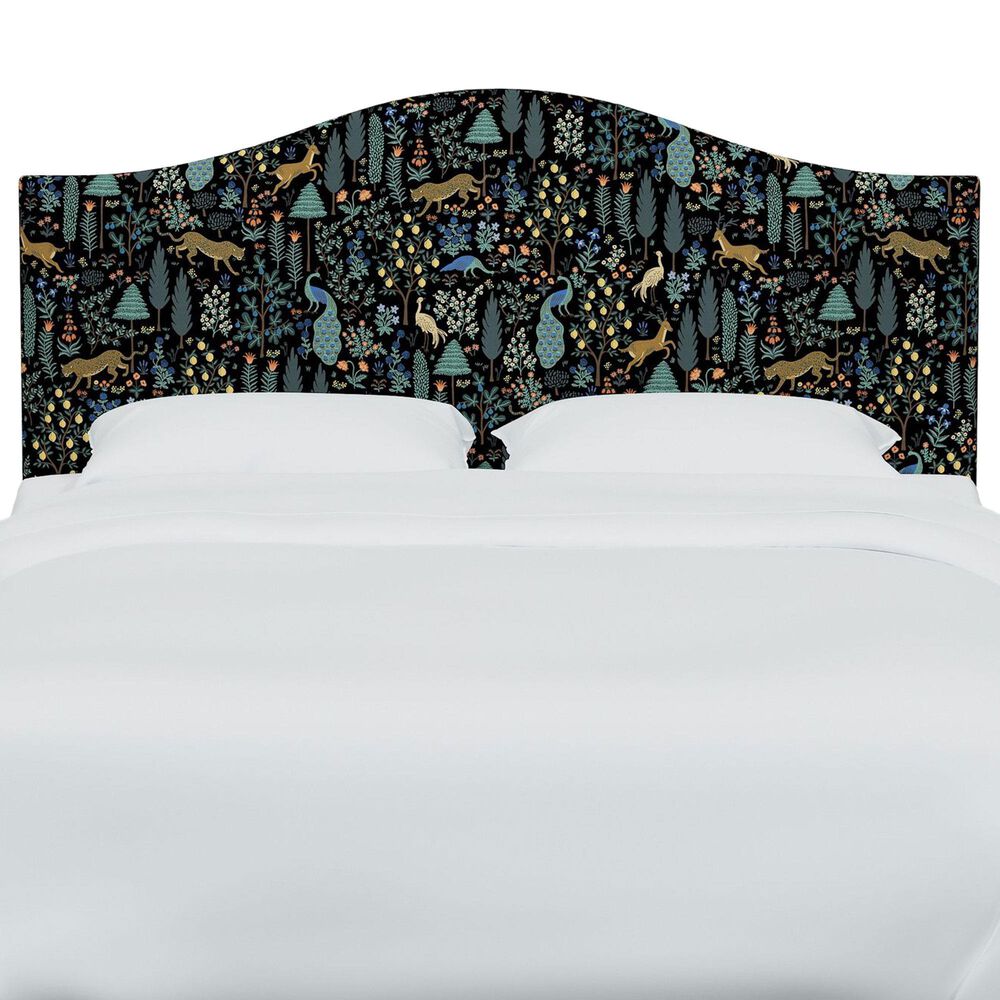 Rifle Paper Co Crafted by Cloth and Company Mayfair Queen Headboard in Menagerie Black, , large