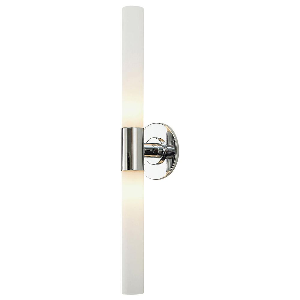 Stein World Long Cylinder 2-Light Vanity In Chrome And White Opal Glass, , large