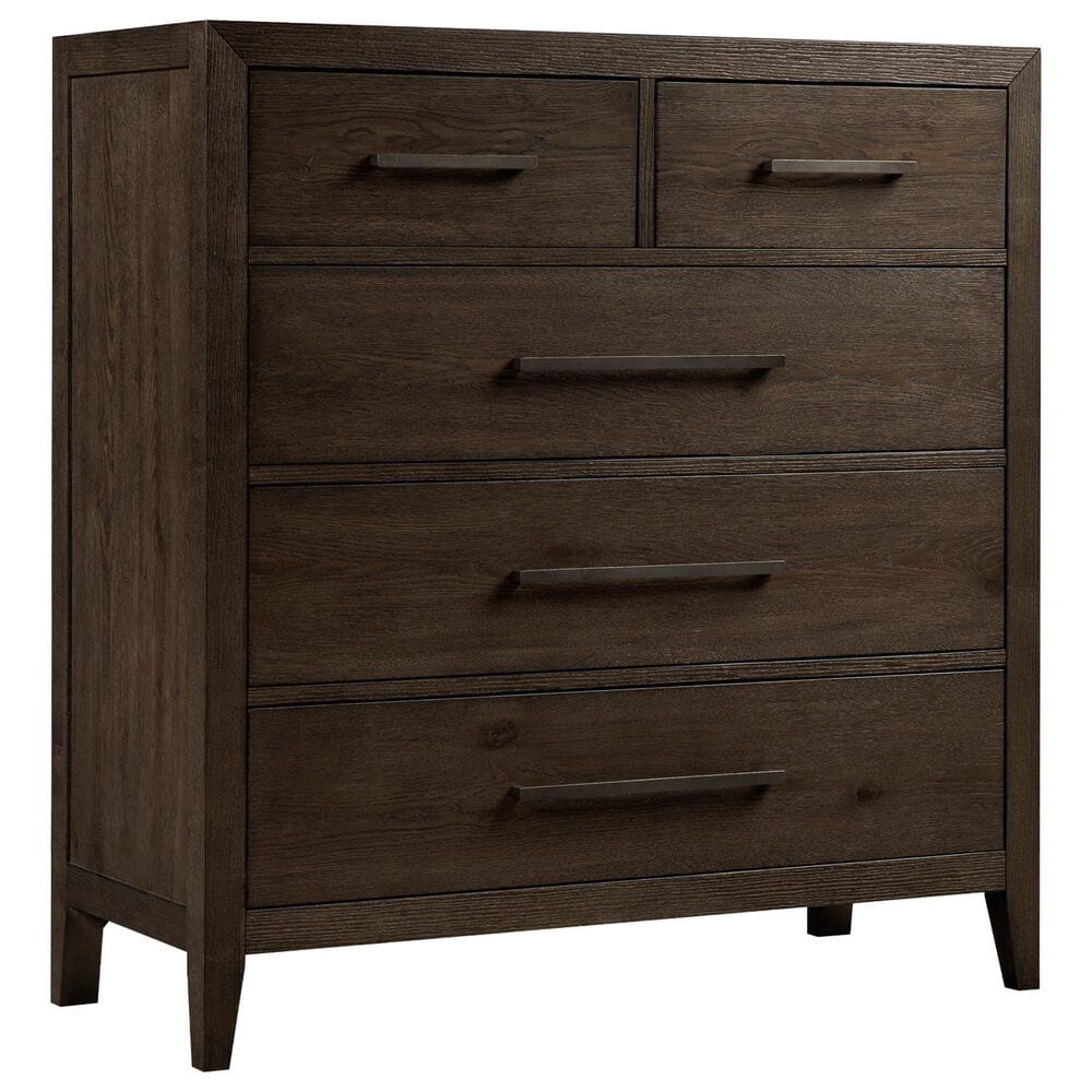 Hawthorne Furniture Norwich 5 Drawer Chest in Dark Rustic Oak, , large