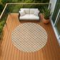 Dalyn Rug Company Soft Essentials Plaid Copper 8" Round Indoor/Outdoor Area Rug, , large
