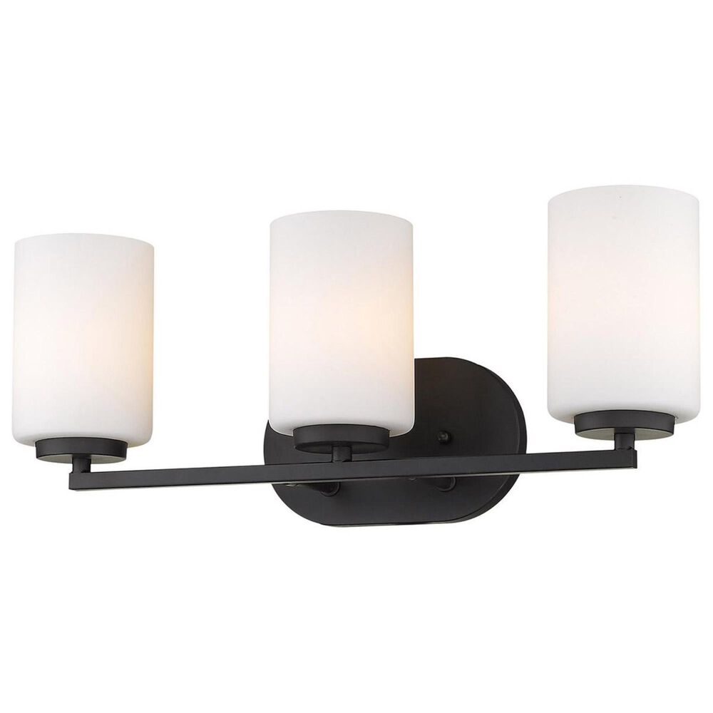 Golden Lighting Manhattan 3-Light Bath Vanity in Matte Black, , large
