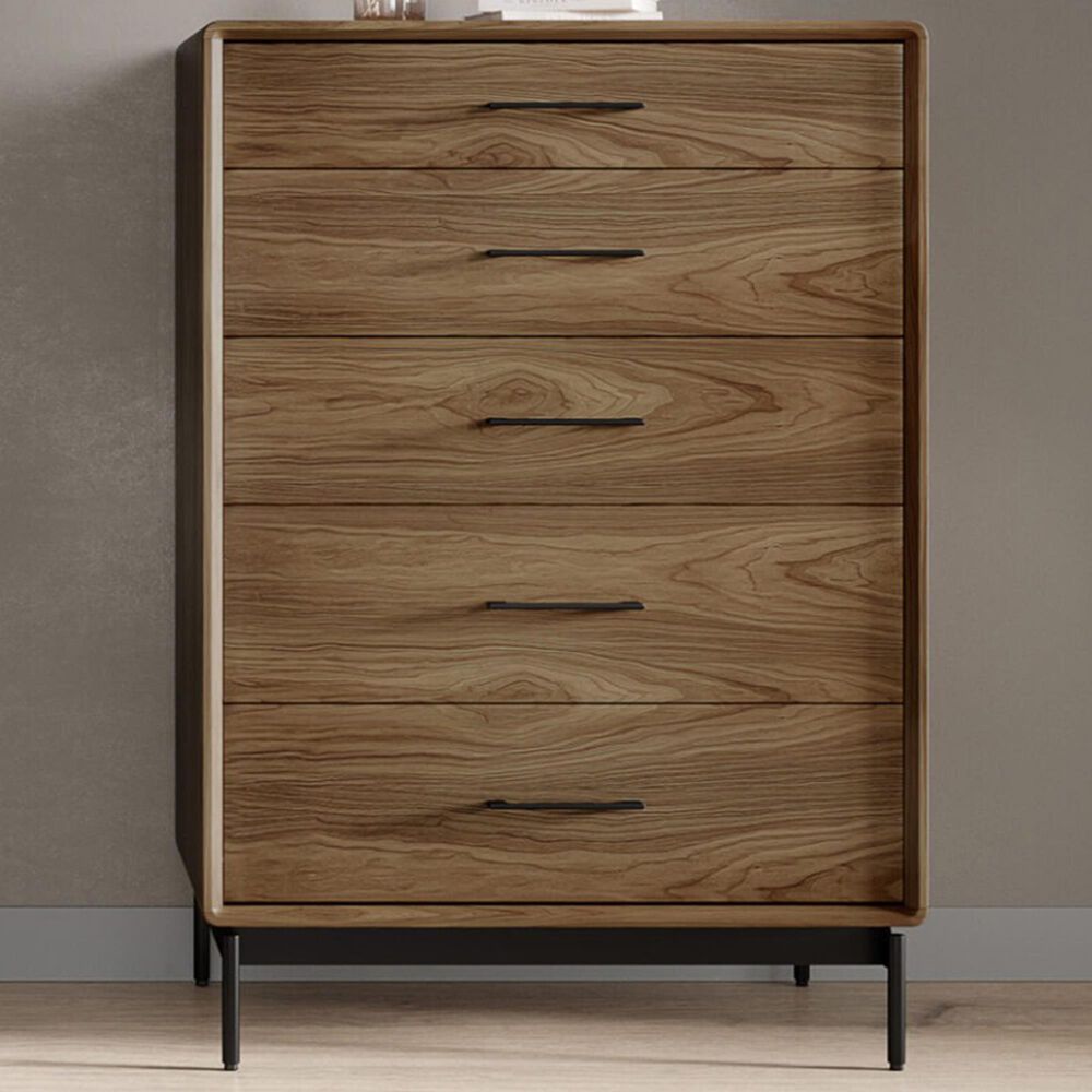 BDI LINQ 5-Drawer Chest in Natural Walnut, , large