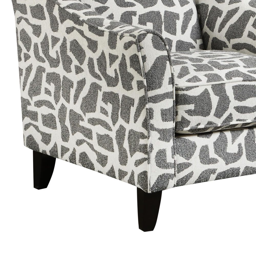 Xenia Scarborough Steel Accent Chair in Lilypad Charcoal, , large