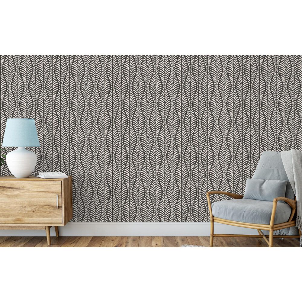 Tempaper Block Print 198&quot; x 20.5&quot; Peel and Stick Wallpaper in Black Jade, , large