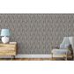 Tempaper Block Print 198" x 20.5" Peel and Stick Wallpaper in Black Jade, , large